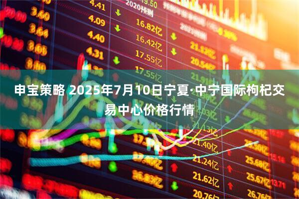 申宝策略 2025年7月10日宁夏·中宁国际枸杞交易中心价格行情
